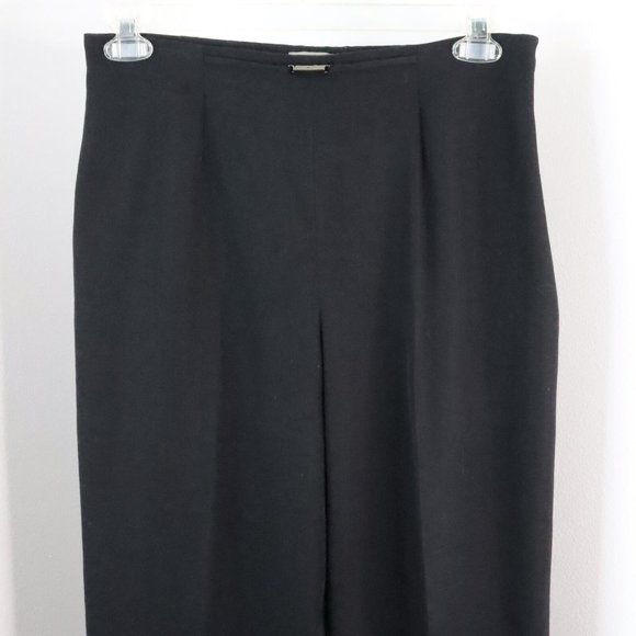 Liz Claiborne Women's 12 Woolmark Black Straight Leg High Waist Dress Pants - Picture 2 of 7